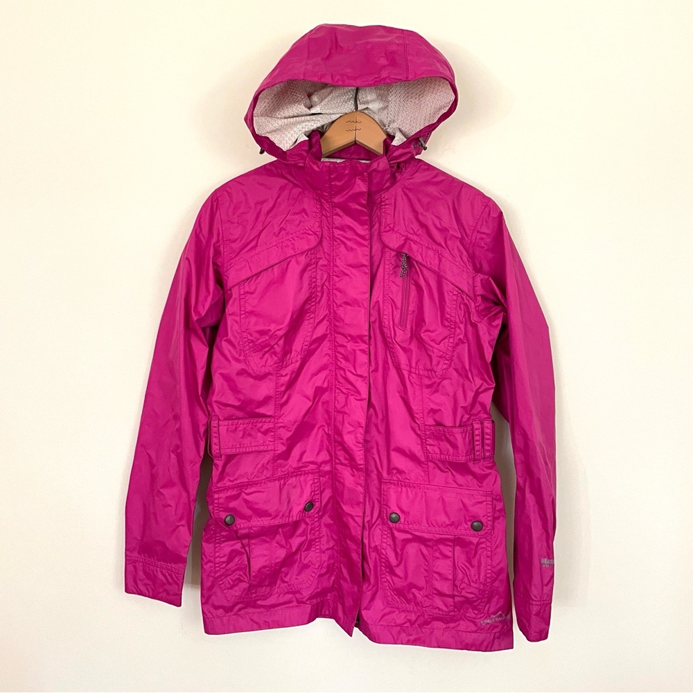 Eddie Bauer weather edge plus waterproof rain jacket hooded purple women’s small